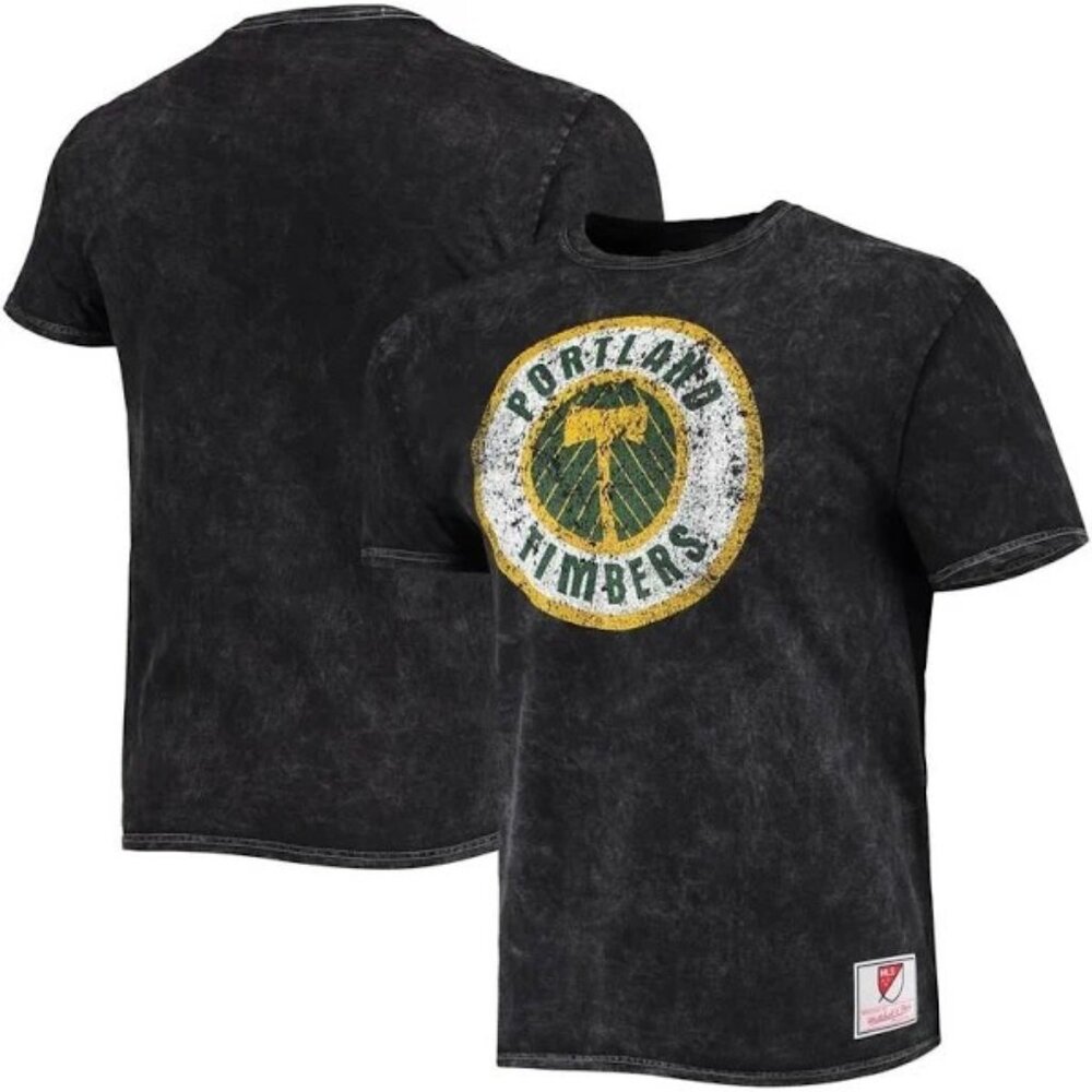 Portland Timbers Mitchell & Ness Black Since '96 Mineral Wash T-Shirt NWT Sz XL